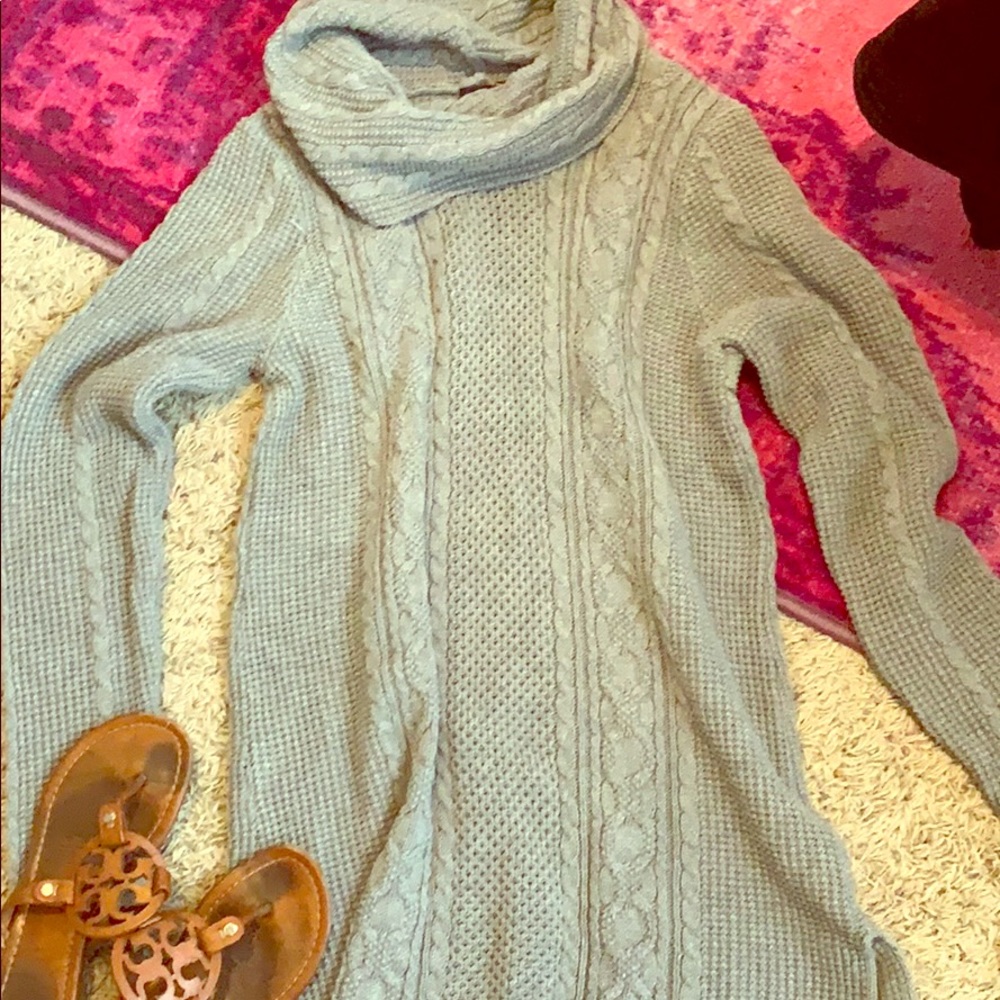 Turtle neck sweater dress